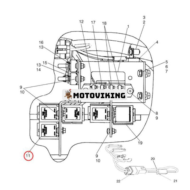 12V 40A 5Terminalrelä 87436836 för CASE Loader 410 420 420CT 430 435 440 440CT 445