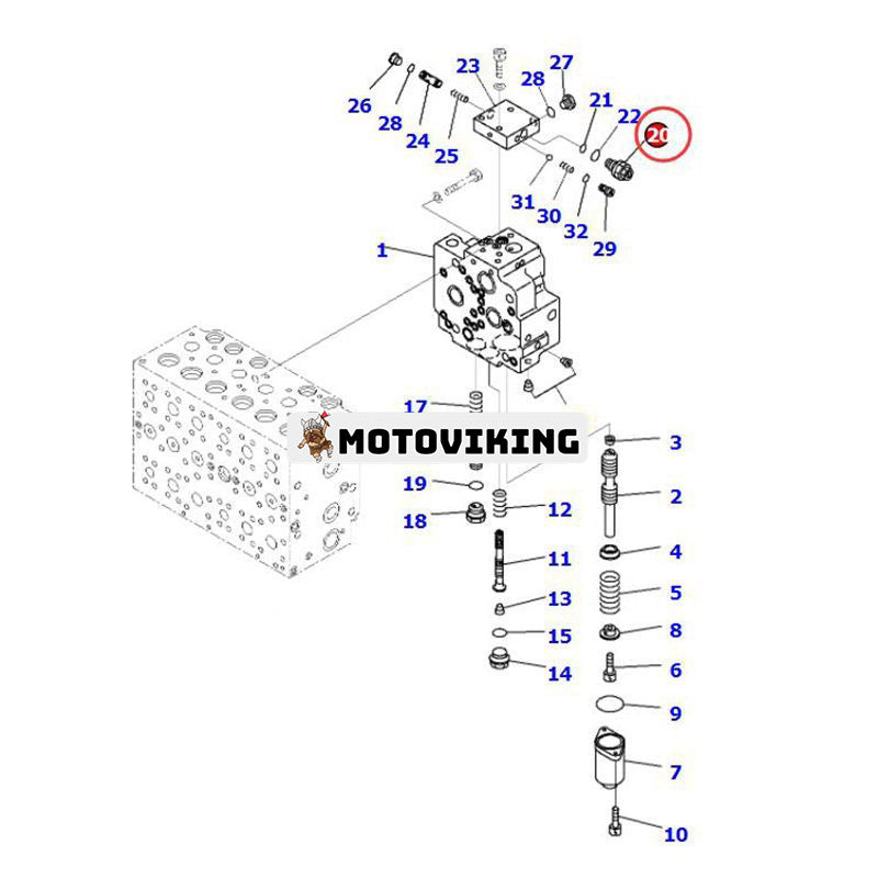 Avlastningsventil 723-40-91600 för Komatsu grävmaskin PC200-8 PC200-7 PC270-7 PC290-8 PC400-8 PC400-7