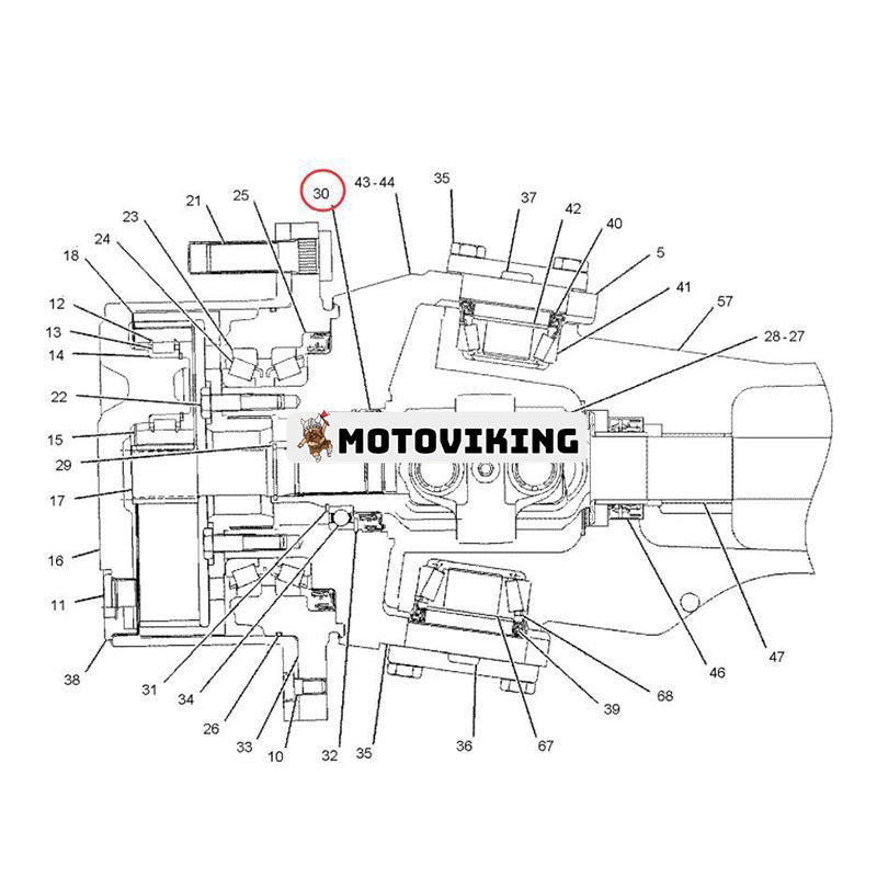 Styraxeltätning 119-7045 för Caterpillar CAT Engine 3054 Lastare 416C 416D 420D 424D 426C 428C 428D 430D 432D 436C 438C 438D 442D