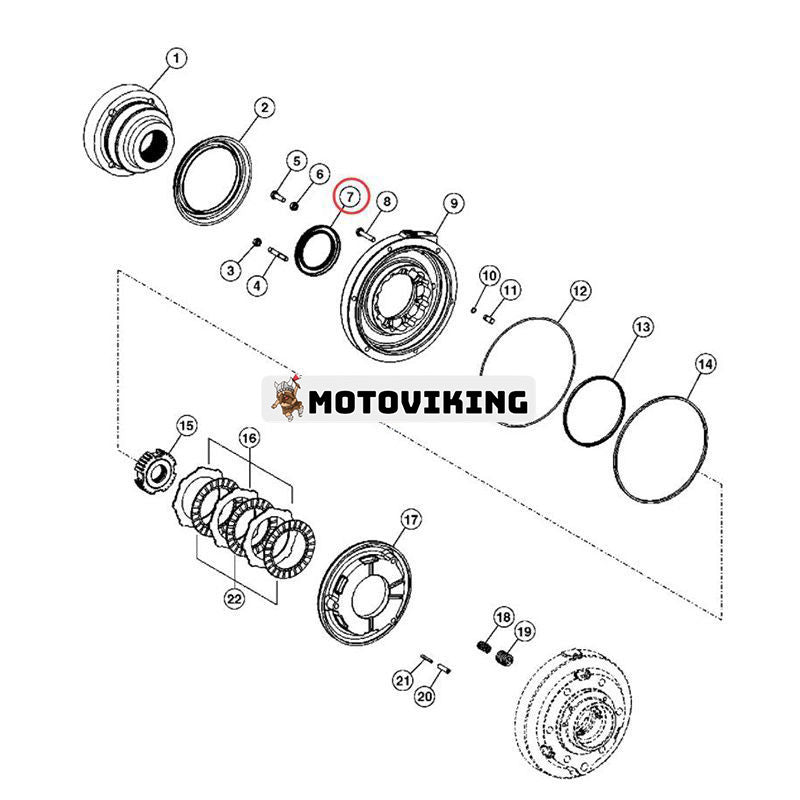 Axeltätning T218478 för John Deere motor 4045HT072 4045HT073 Lastare 210K 210L 210LE 210LJ 310J 310K