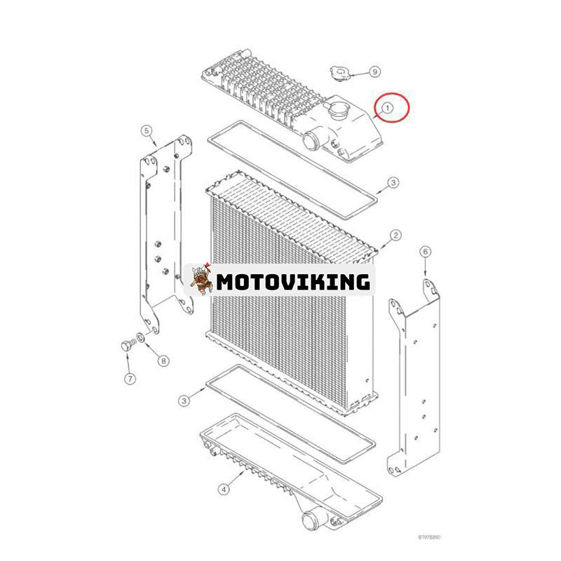 Reservoarkylare 175161A1 för CASE-lastare 580M 580SM 580SL 590L 590SL 590SM