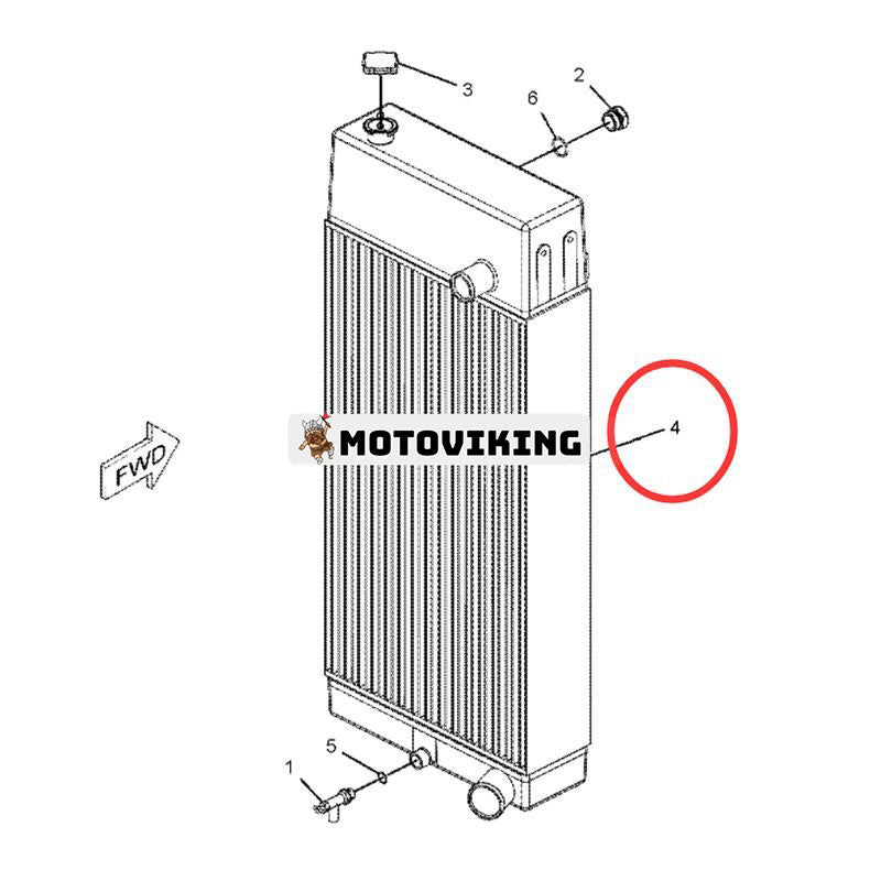 Kylare 233-6827 för Caterpillar CAT traktor D6N