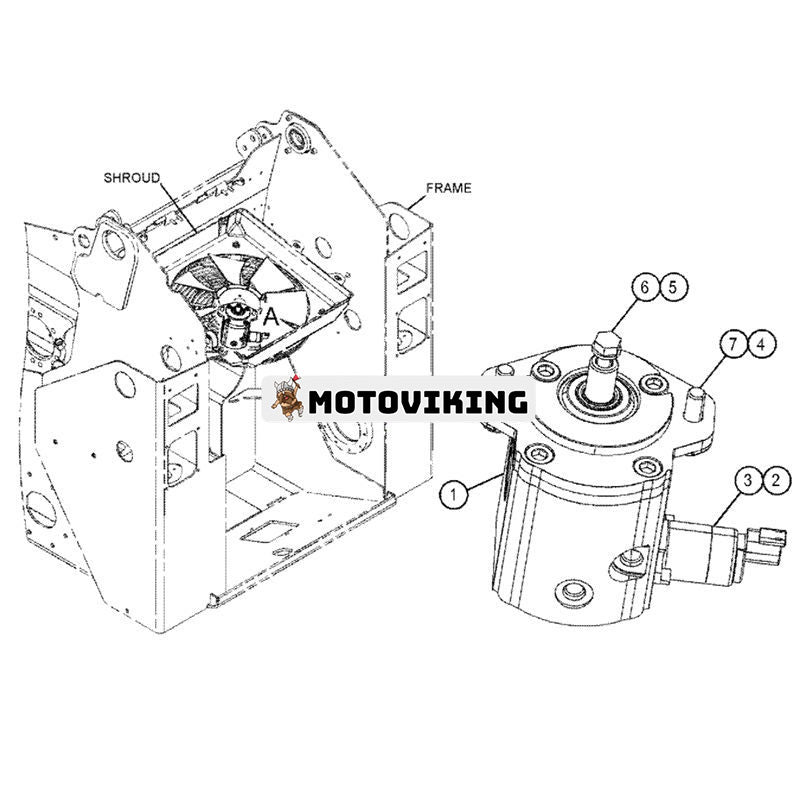 Växelmotor 373-8457 för Caterpillar CAT Engine C2.2 Lastare 232D3 239D3 249D3 226D 232D 239D 249D