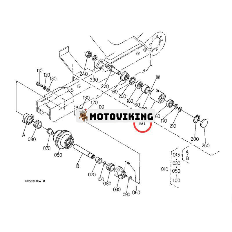 Top Roller RC208-21904 RC208-21903 för Kubota grävmaskin KX121-2 KX91-2 KX61-2 KX71-2 K025 KH101 KH60 KX026