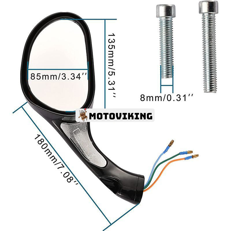 1 par 8 mm backspegel för 50cc 70cc 90cc 110cc 125cc 150cc 250cc skotrar Moped Motorcykel