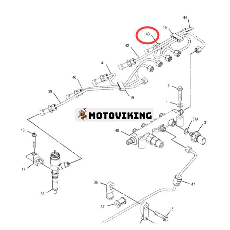 Bränsleledning 336-8178 för Caterpillar CAT Engine C6.6 Grävmaskin M316D M318D M322D 320D 320DL 323DL