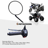 2 st 8mm Universal svart rund plastbackspegel för 50cc 70cc 90cc 110cc 125cc 150cc 200cc 250cc ATV Motorcykel Scooter