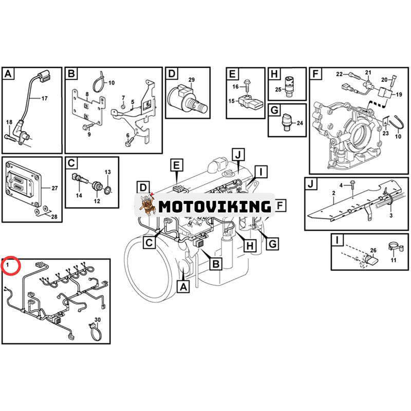 Ledningsnät VOE22041209 för Volvo Grävmaskin EC290 EC290B EC290BLC EC210