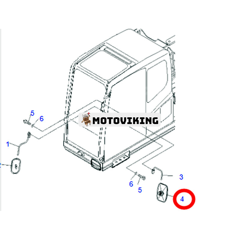 Spegel 20J-54-11980 för Komatsu Grävmaskin PW130 PW140 PW148 PW160 PW180 PW200 PW220