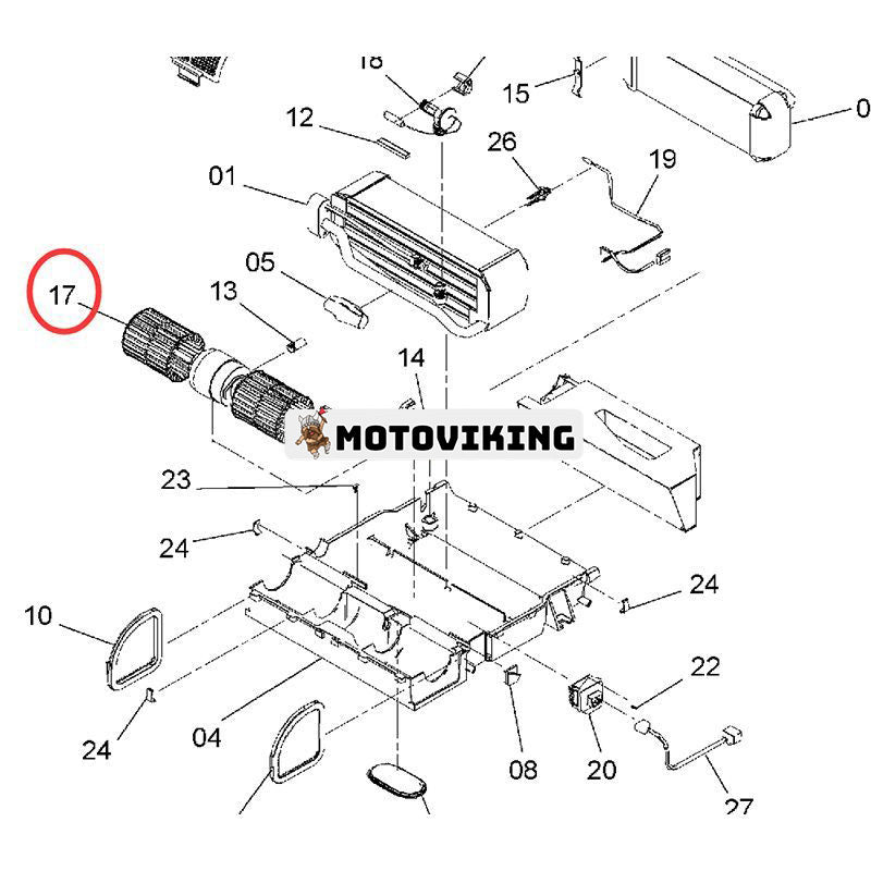 Blåsare 4641228 för Hitachi grävmaskin ZX27U-2 ZX27U-3 ZX27U-3F ZX29U-3 ZX29U-3F ZX30U-2 ZX30U-3 ZX30U-3F ZX30UR-2 ZX30UR-2U-3 ZX33