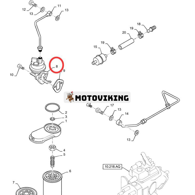 Bränslelyftöverföringspump 84142216 för CASE-motor RPZ125 RPZ145 RPZ65 RPZ85 Traktor 5120 5130 5140 5150 5220 5230 5240 5250