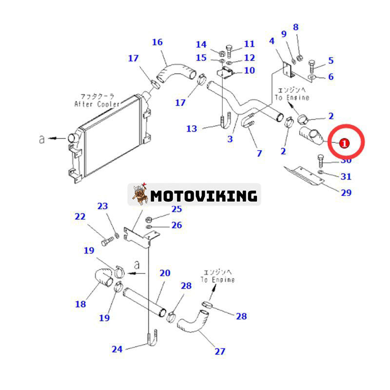 Slang 6152-12-4910 för Komatsu Engine 6D125E Grävmaskin PC400-6 PC450-6 PW400MH-6