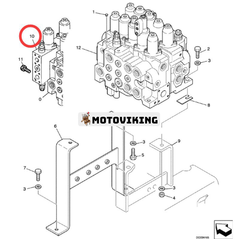 Styrventil YN30V00084F1 för New Holland Grävmaskin E215 E235SR E235SRLC EH215