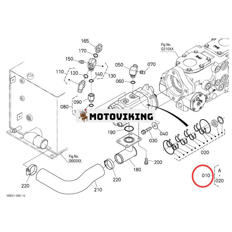 Hydraulisk kugghjulspump V0521-62113 för Kubota bandlastare SVL75-2 SVL75-2C