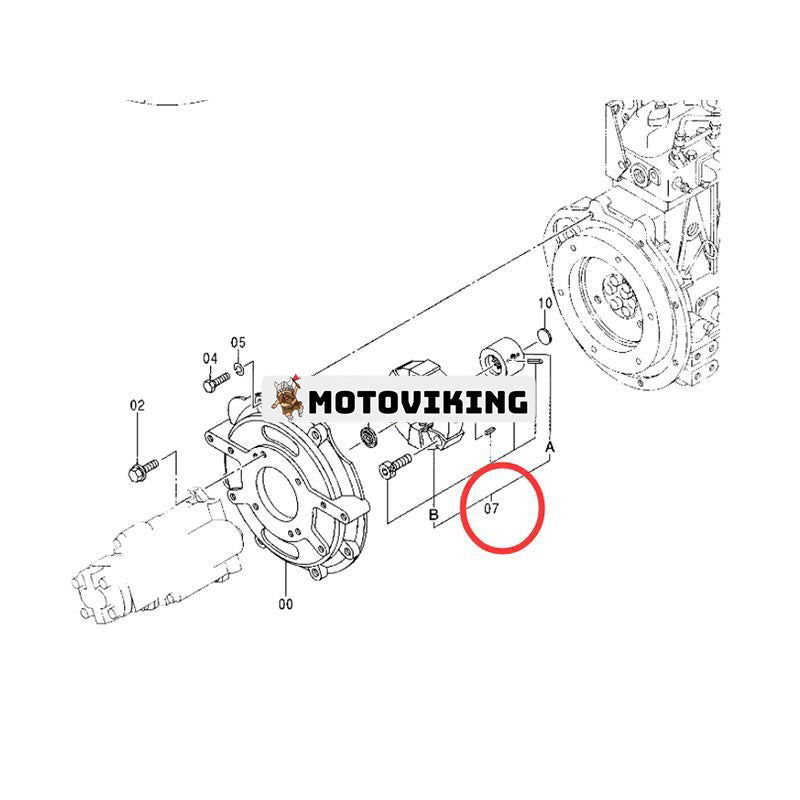 Kopplingsenhet med nav 4402125 för Hitachi grävmaskin EX30UR-3 EX40UR-3 EX55UR-3 ZX40 ZX40U ZX50