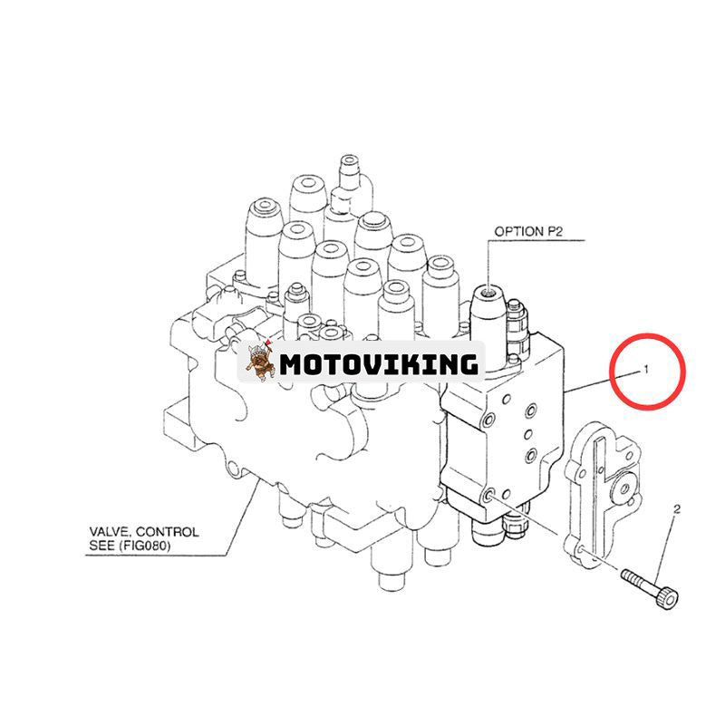 Styrventil YN30V00075F1 för New Holland Grävmaskin E115SR E135SR E200SR E160 EH130 EH160