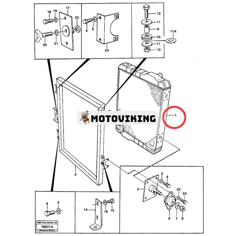 Kylare VOE4775454 för Volvo Hjullastare L70 BM