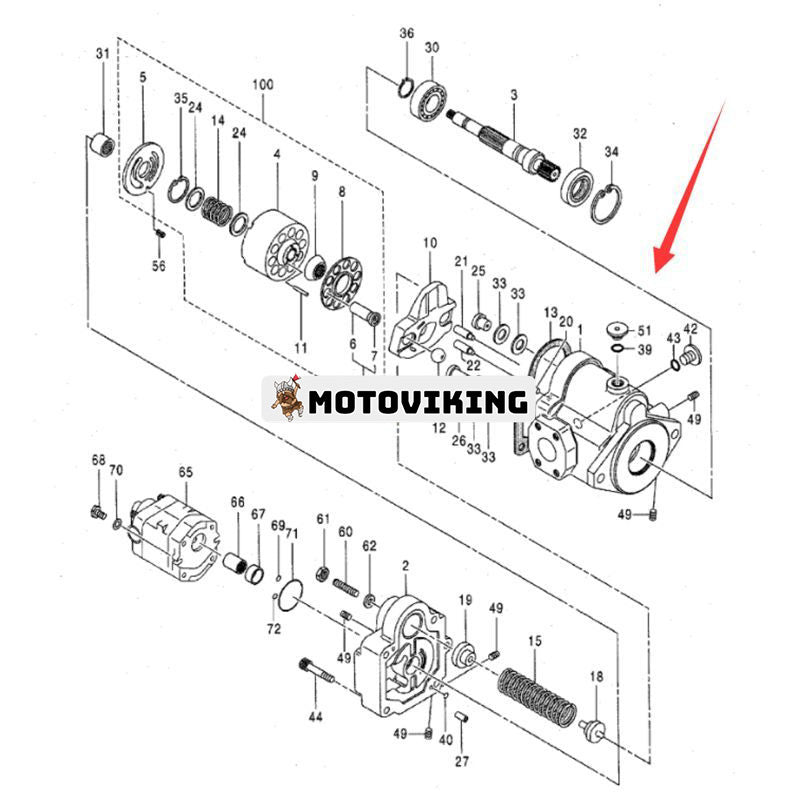 Hydraulisk kolvpump 4642385 för John Deere grävmaskin 27D