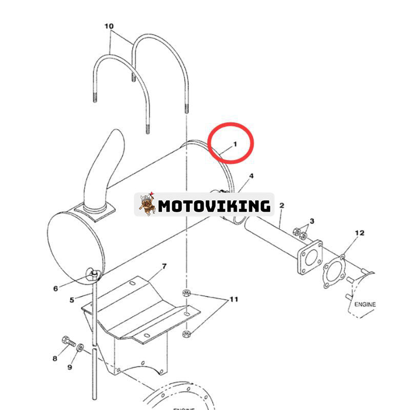 Ljuddämpare KRH1227 166365A1 för CASE Grävmaskin CX210N CX210 CX230 9021