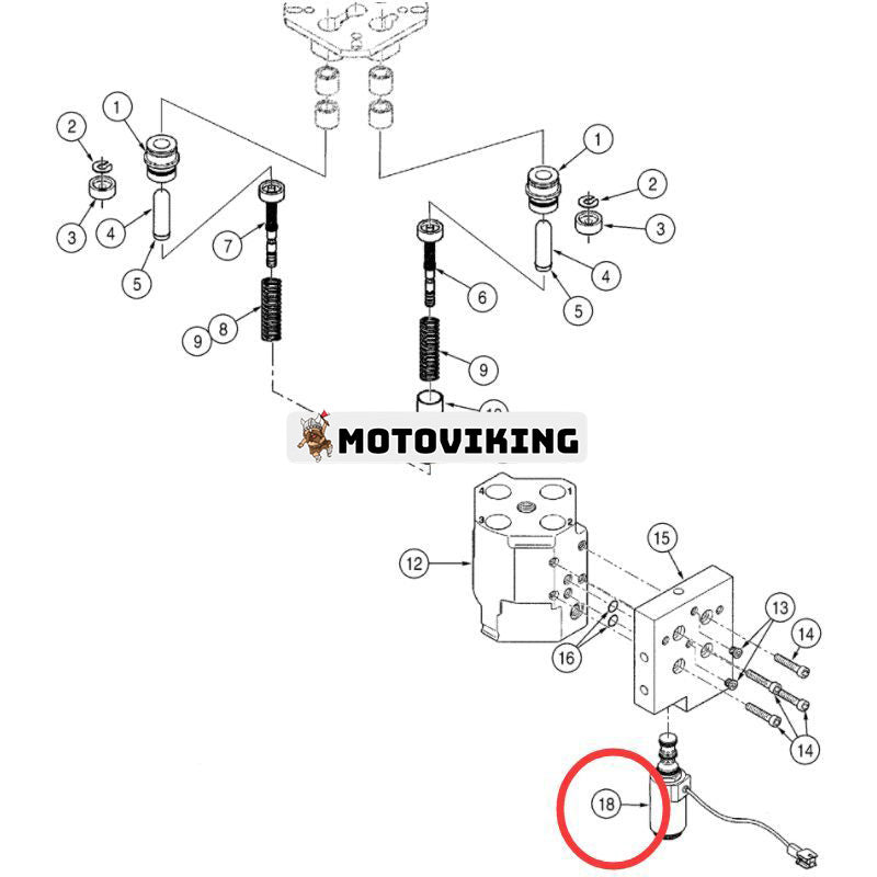 Magnetventil 8604542 för CASE Loader 1021F 521D 621D 721D 721F 821E 921E