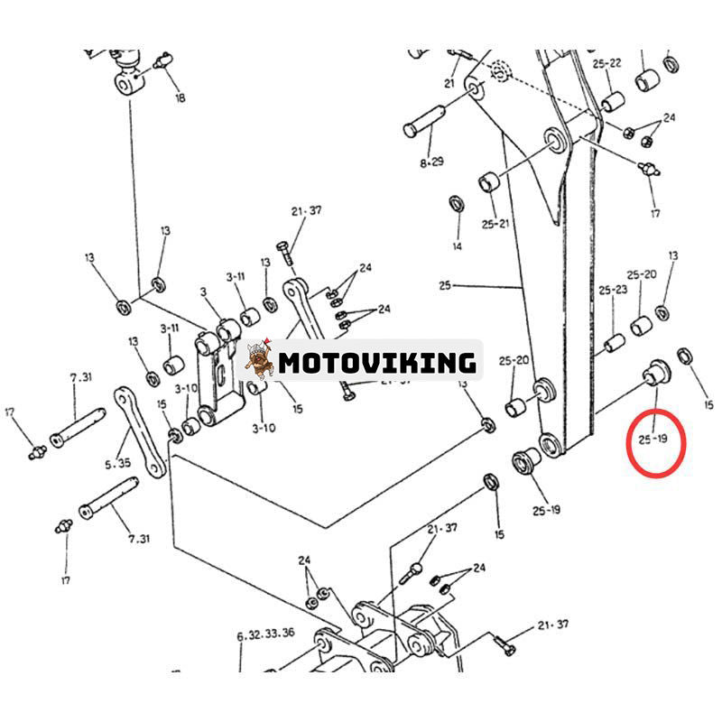 Bussning 2405P472 för Kobelco grävmaskin SK115 SK120 SK130 SK135