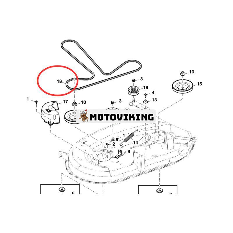 Kilrem GX25232 M84136 för Kawasaki Engine FC540V John Deere traktor S130 S240 116 180 185 425 445 245 260 320