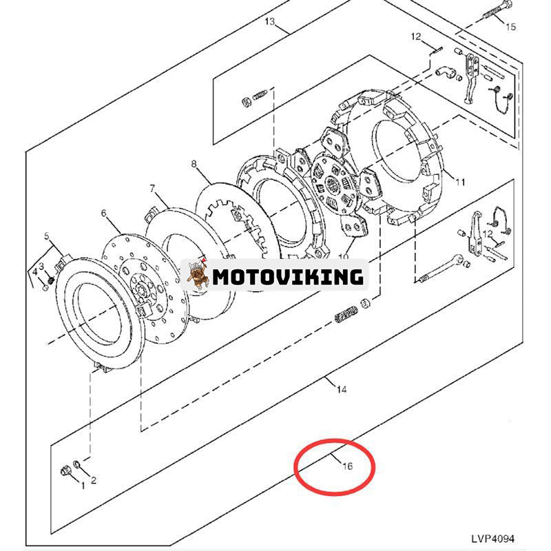 Kopplingsenhet RE66695 för John Deere traktor 5200 5300 5400 5210 5310 5410 5510 5310N 5400N