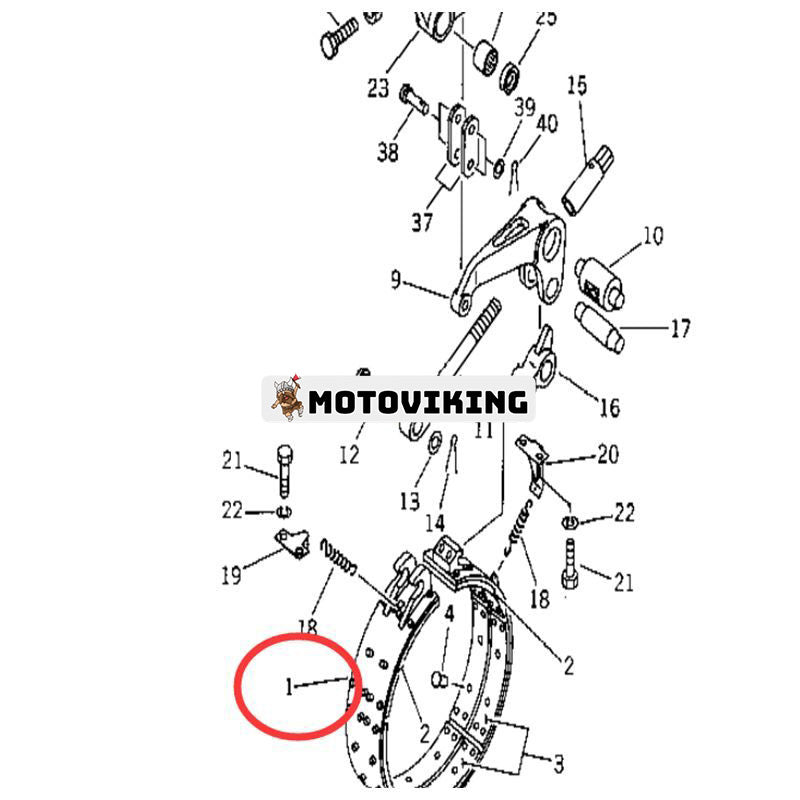 Bromsbandsenhet 144-33-52111 för Komatsu Bulldozer D70-LE D75A-1 D60PL-8 D60P-1D D65P-8 D65E-8