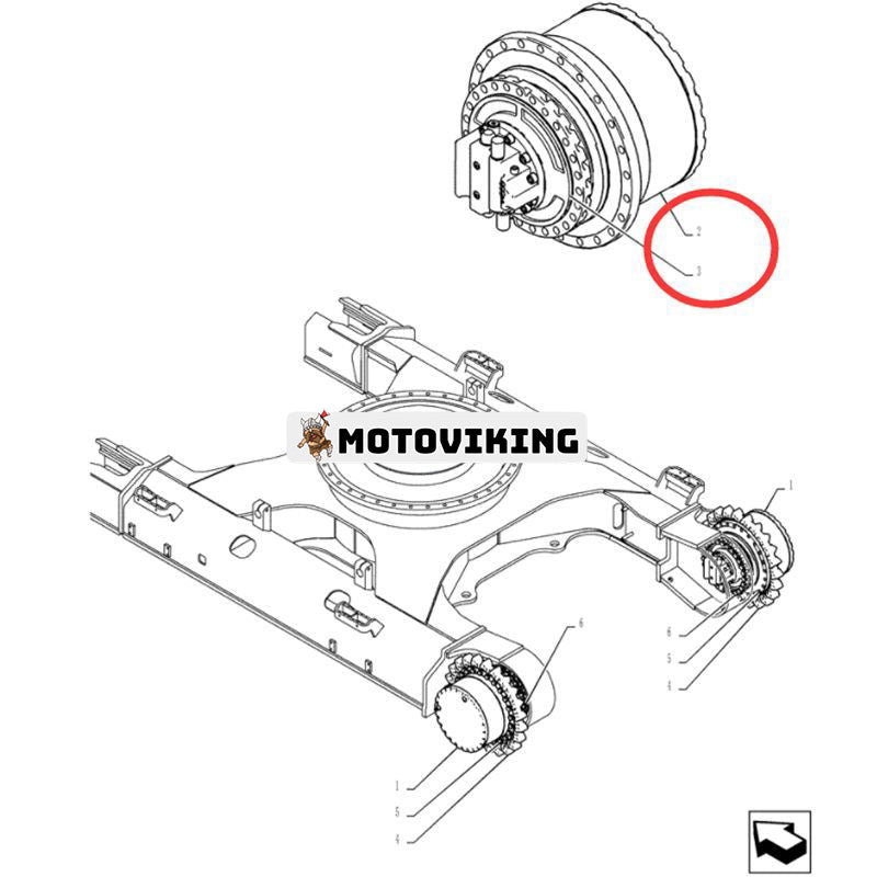 Resväxellåda med motor LS15V00022F4 för Kobelco grävmaskin SK485-8 SK485-9 SK485LC-9
