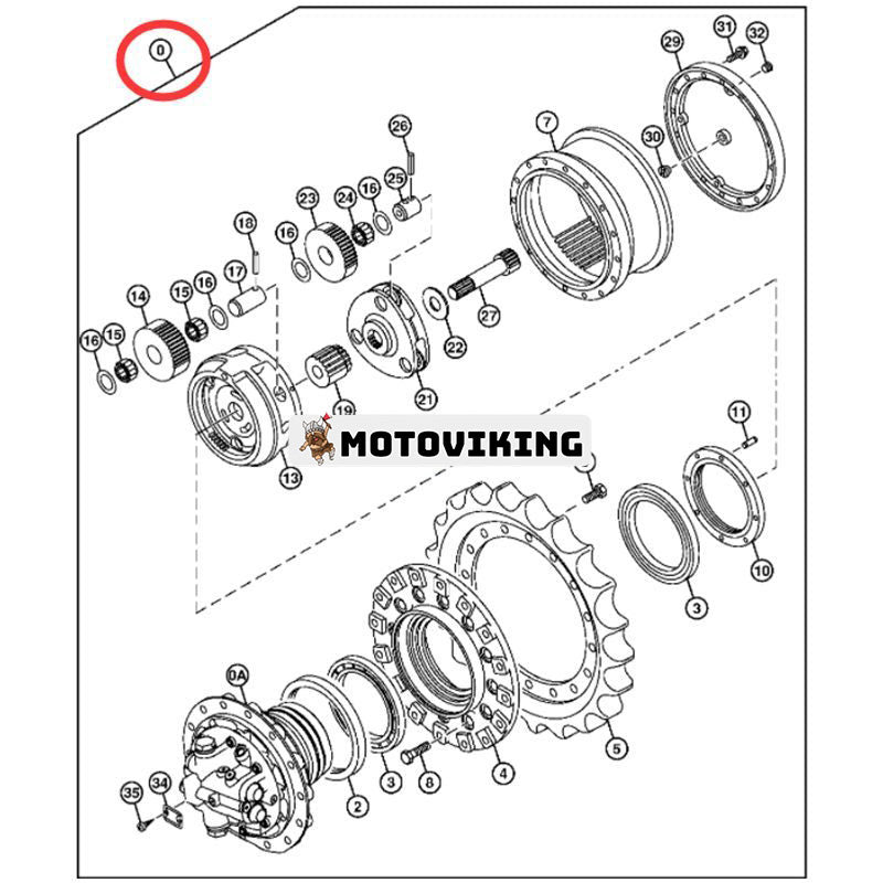 Reseväxellåda med motor 9181123 för John Deere grävmaskin 120D