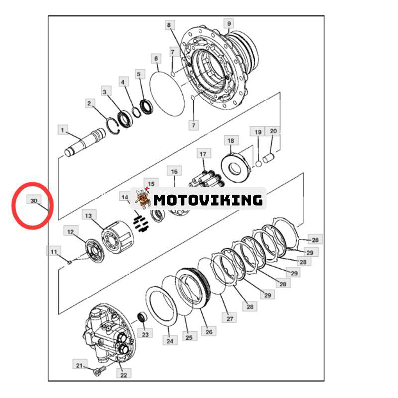 Final Drive Motor 9196240 för John Deere grävmaskin 135C
