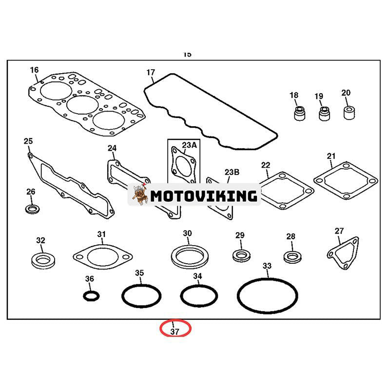 Översynspackningssats AM879952 för Yanmar motor 3TNV88 3TNE88 John Deere traktor 4400 4410 Gräsklippare 1565