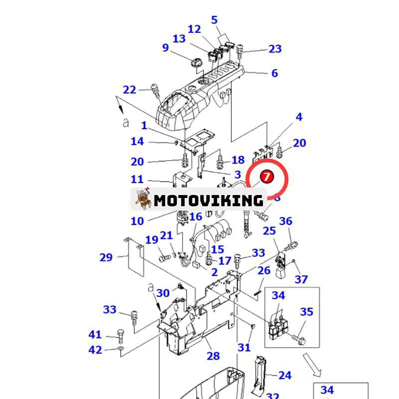 Gasspjällsmotor 21W-43-41321 för Komatsu grävmaskin PC78MR-6 PC78UU-6 PC78US-6