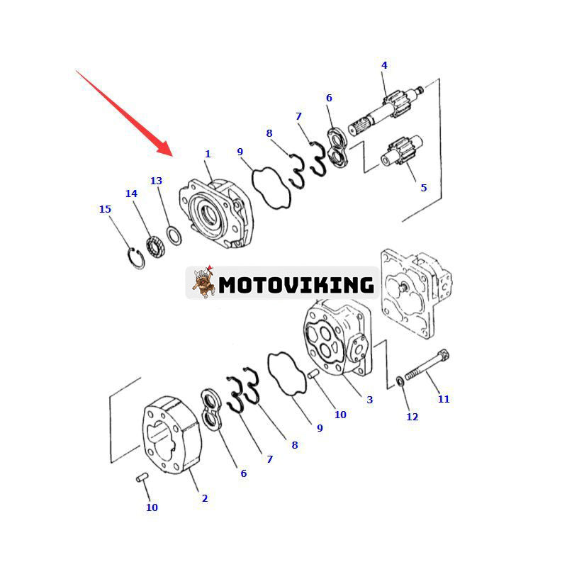 Hydraulpump 705-34-38240 för Komatsu hjullastare WA420-3CS WA500-1LC WA420-3 WA500-1