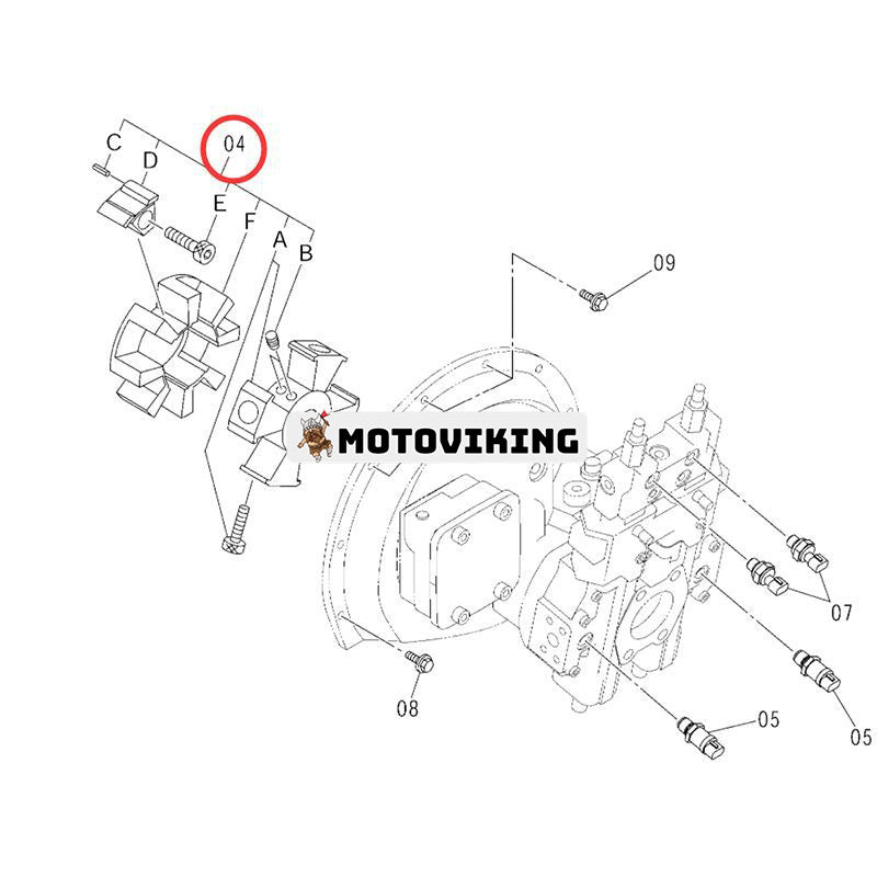 Koppling 4616689 för Hitachi Grävmaskin ZX160 ZX160LC ZX180LC ZX180LC-AMS