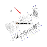 Hydraulisk kugghjulspump 705-95-05160 för Komatsu dumper HM400-2 HM400-2R