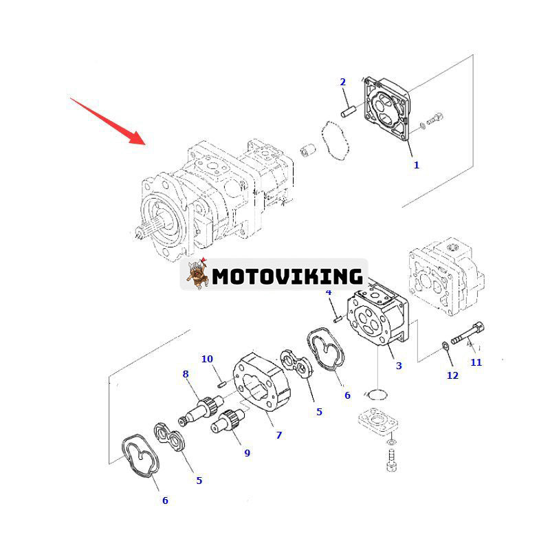 Kugghjulspump 705-56-36110 för Komatsu hjullastare WA320-6