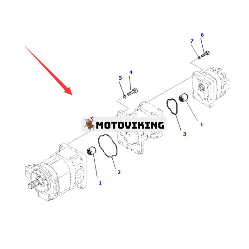 Hydraulisk växelpump 705-56-24370 för Komatsu Motor Grader GD705-5