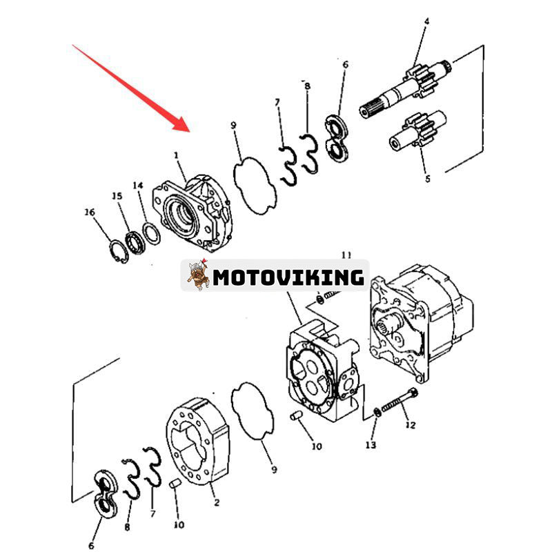 Hydraulpump 705-52-40081 för Komatsu hjulschaktare WD600-1