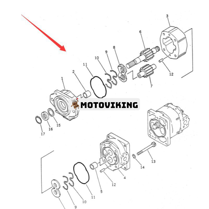 Hydraulisk kugghjulspump 705-52-30150 för Komatsu Crane LW250L-1X LW250L-1H