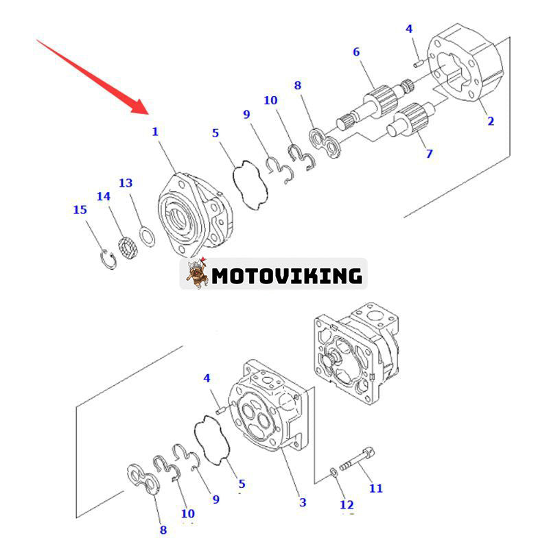 Dubbelpilotkugghjulspump 705-52-21190 för Komatsu grävmaskin PC600-8 PC600-8R PC600LC-8 PC600LC-8R