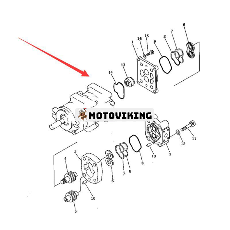 Hydraulpump 705-41-08040 för Komatsu grävmaskin PC40-6