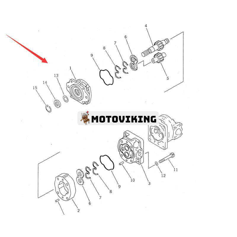 Hydraulisk pumpenhet 705-51-32110 för Komatsu Compactor WF600T-1