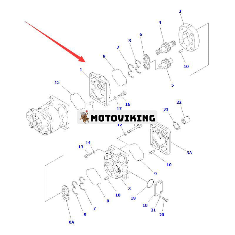 Hydraulpump 705-51-31160 för Komatsu hjullastare WA380-5H WA380-5