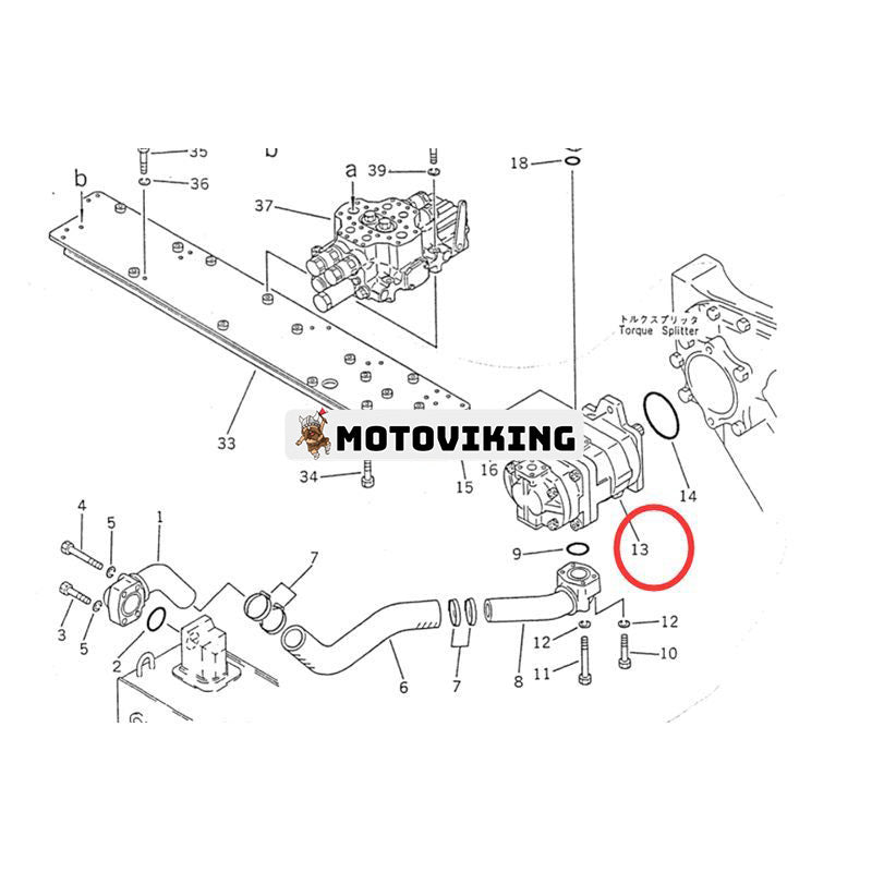 Hydraulpump 705-51-30110 för Komatsu Bulldozer D66S-1