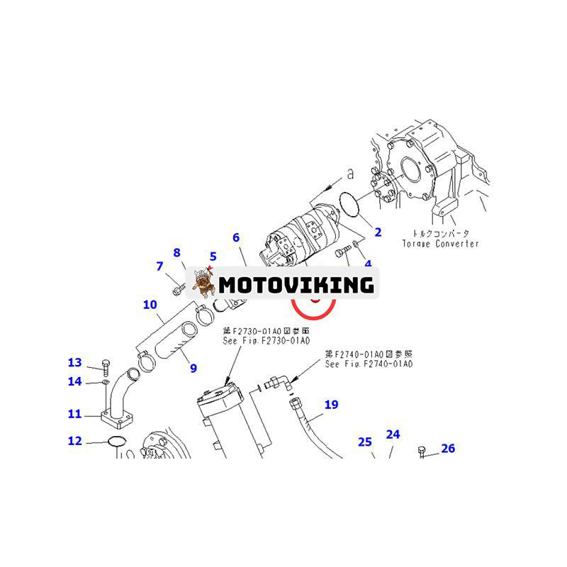 Hydraulpump 705-51-20841 för Komatsu Bulldozer D61EX-15E0-BW D61PX-15E0-BW