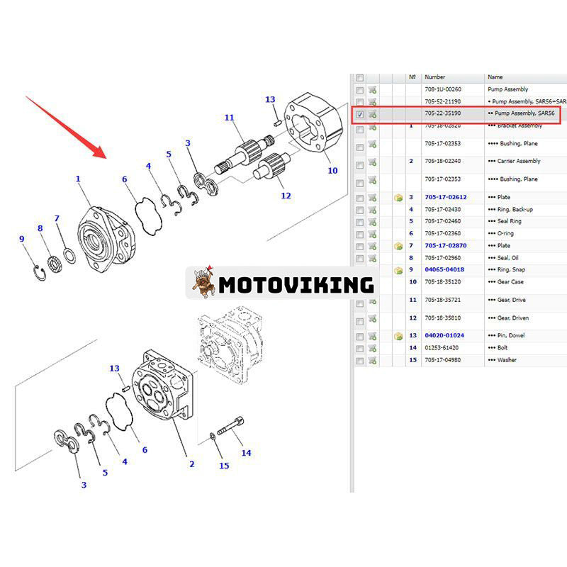 Hydraulpump 705-22-35190 för Komatsu grävmaskin PC600-8 PC600-8E0 PC650LC-11 PC700LC-11E0