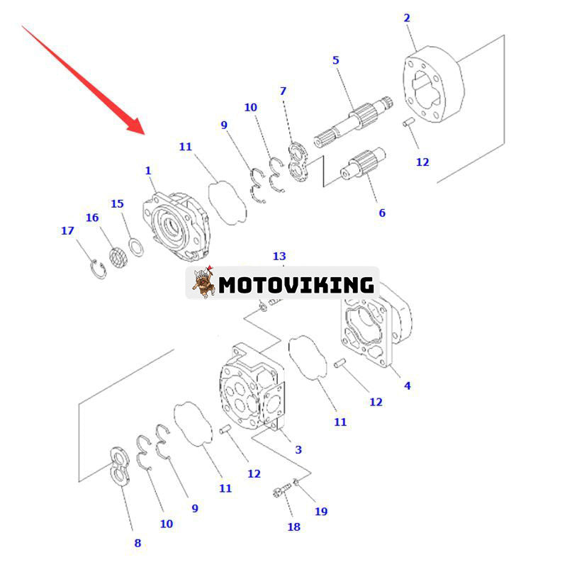 Pumpenhet 705-21-41030 för Komatsu hjullastare WA430-6