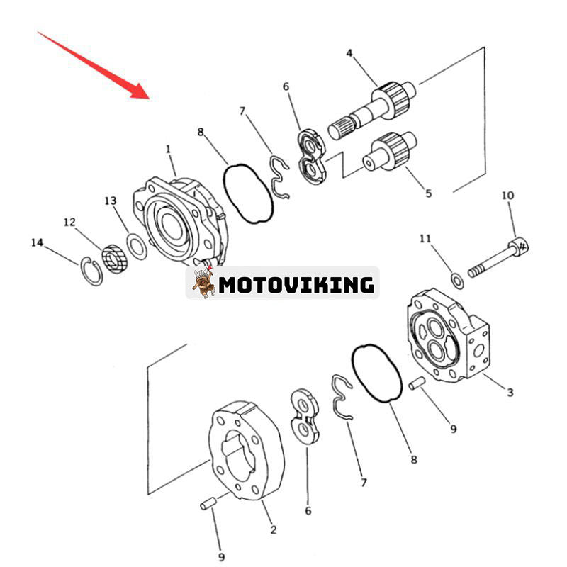 Hydraulpump 705-21-36060 för Komatsu Bulldozer D68ESS-12E0 D61E-12 D63E-12 D61EX-12A-W