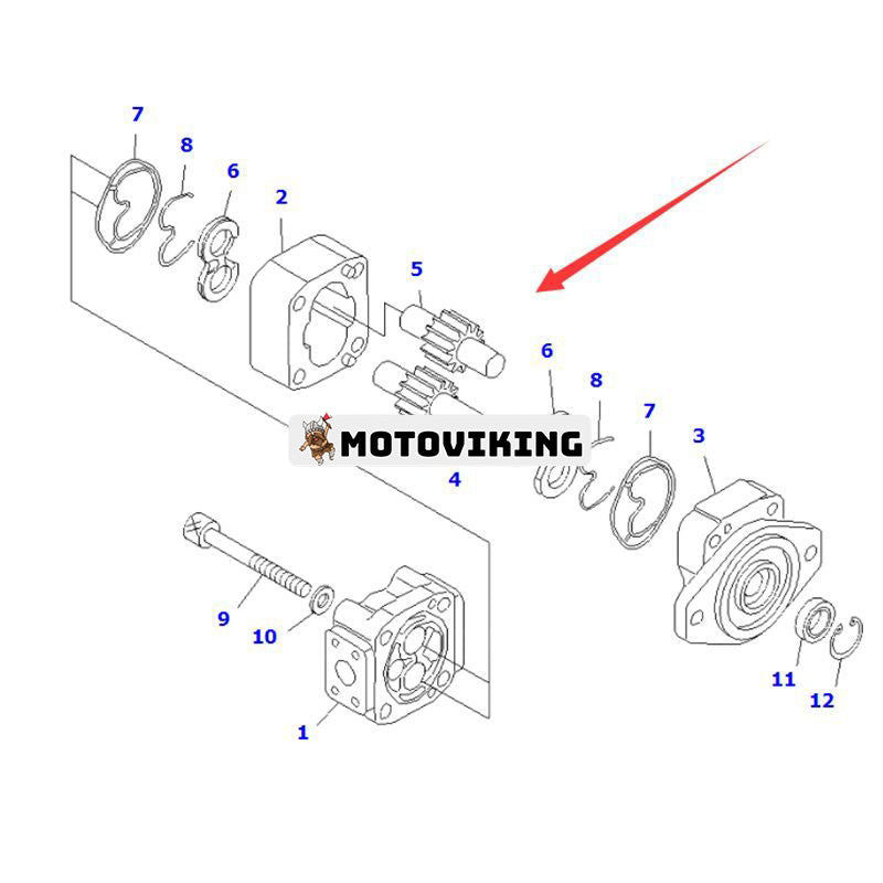 Pumpenhet 234-60-65300 för Komatsu Grader GD705A-4 GD705A-4A-N